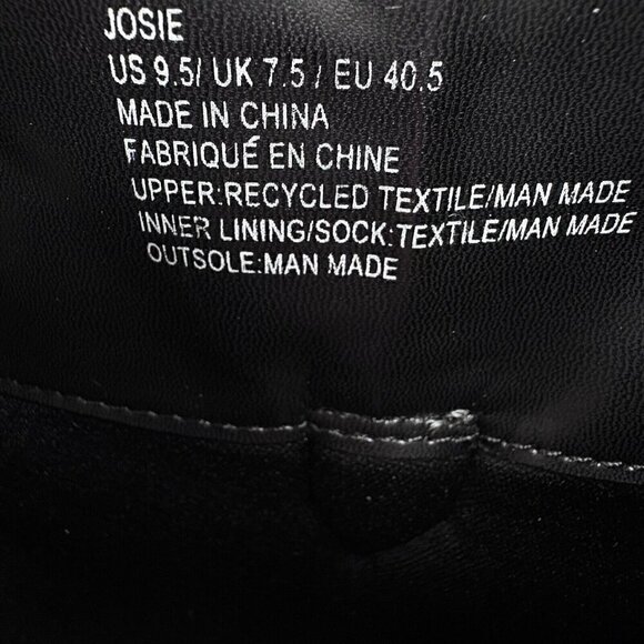 Cowgirl Boots Black Vegan Suede Western Mid Calf Floral Detail Women’s 9.5 NEW - Picture 11 of 11